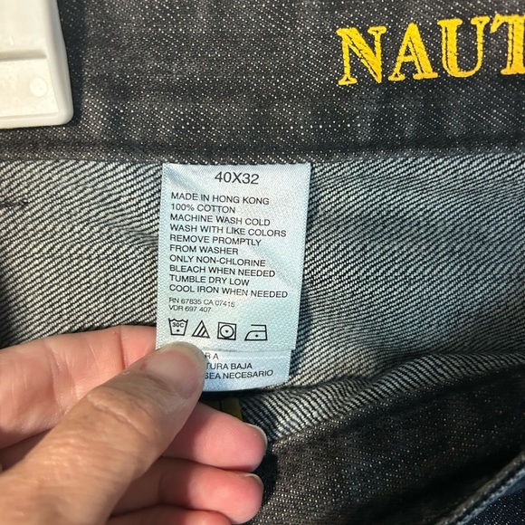 Nautica Mens Dark Blue Straight Fit Stretch Denim  Size 40x32 Y2K Grunge - Picture 8 of 8